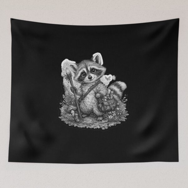 Item preview, Cute Woodland Raccoon Explorer | Forest Animal Illustration designed and sold by JKDJ.