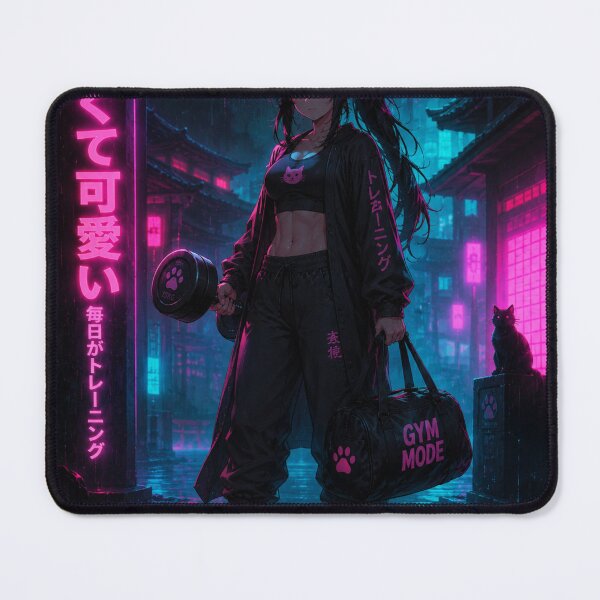 Item preview, Cyberpunk Anime Gym Girl Neon Japanese Fitness Design designed and sold by Digistore1221.