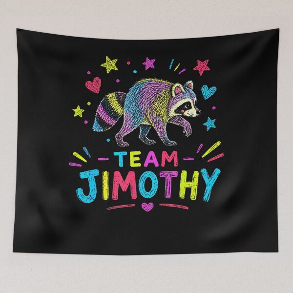 Item preview, Team Jimothy Colorful Raccoon Wildlife Support designed and sold by Apparel-Vortex.