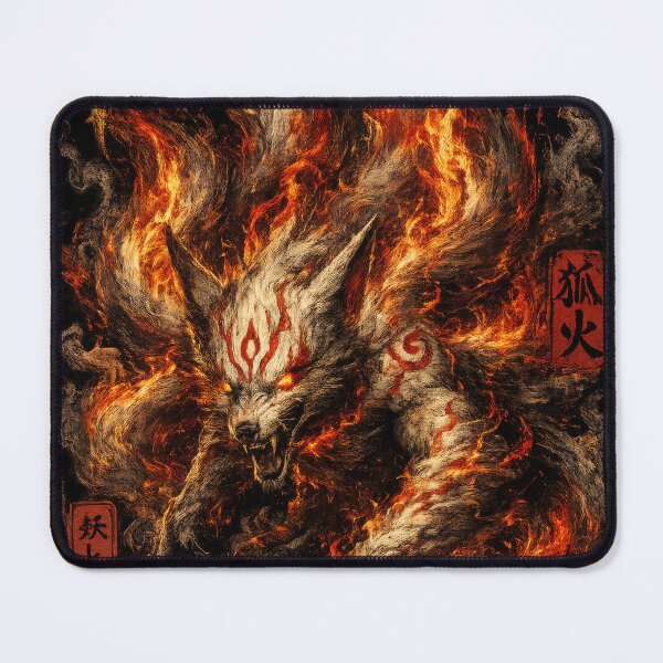 Item preview, KITSUNEBI - Japanese Yokai Heavy Metal Art designed and sold by YamatoCatStudio.