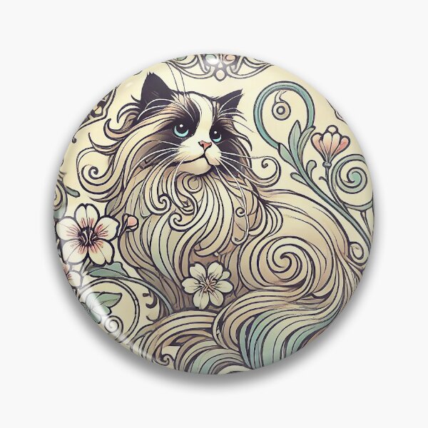 Artikelvorschau, Verspielte, wirbelnde Ragdoll-Katze entworfen und verkauft von Lion and Lamb Design.