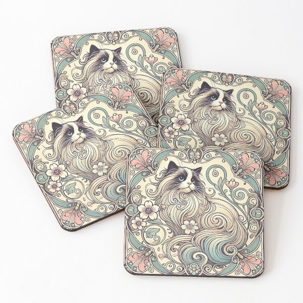 Item preview, Whimsical Swirly Ragdoll Cat designed and sold by Lion and Lamb Design.