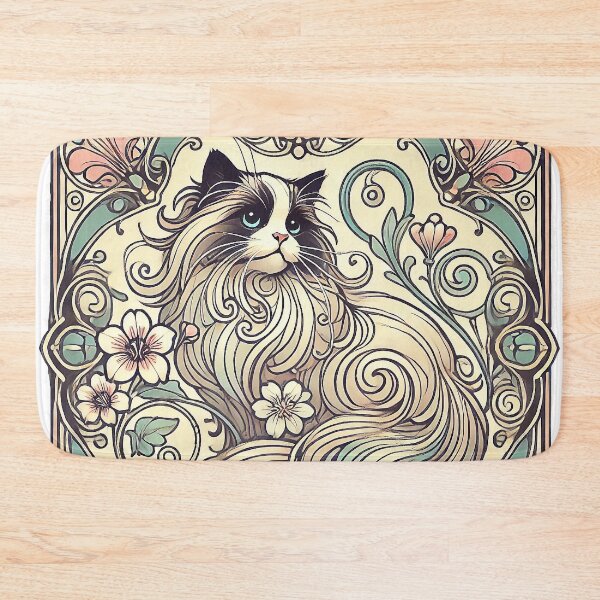 Item preview, Whimsical Swirly Ragdoll Cat designed and sold by Lion and Lamb Design.