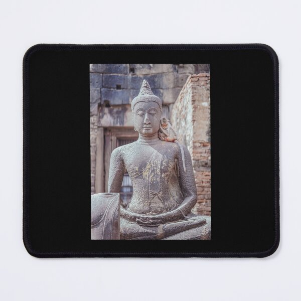 Item preview, sleeping monkey on buddha's shoulder lopburi thailand designed and sold by jararig.