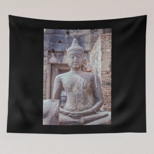 Item preview, sleeping monkey on buddha's shoulder lopburi thailand designed and sold by jararig.