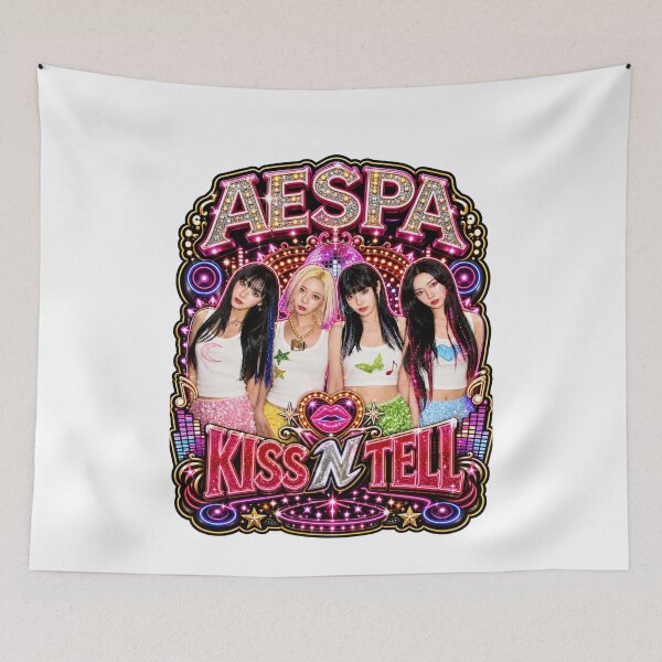 Item preview, aespa vintage theme park carousel horse group art print designed and sold by Valereekmerch.