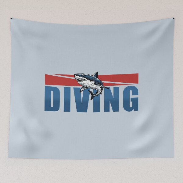 Item preview, Scuba Diving Great White Shark Diver Down Flag Ocean Graphic designed and sold by KiwiRider.