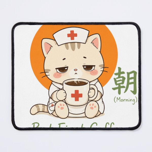 Item preview, Cute Coffee Nurse Cat – Kawaii Nurse But First Coffee Funny Nurse Gift designed and sold by QARVI.