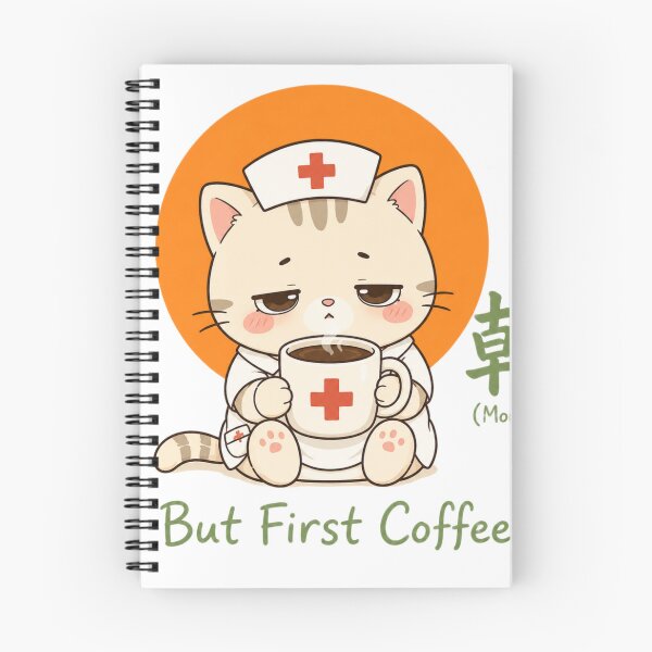 Item preview, Cute Coffee Nurse Cat – Kawaii Nurse But First Coffee Funny Nurse Gift designed and sold by QARVI.
