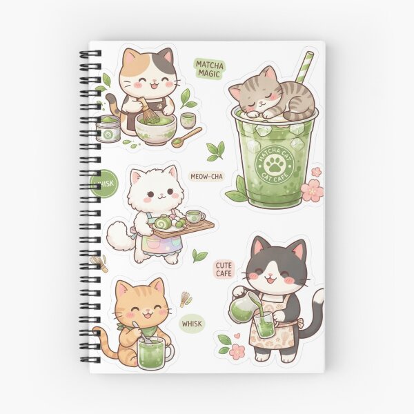 Artikelvorschau, Kawaii-Katzen-Dessert-Café-Aufkleber | Niedliche Matcha- und Gebäck-Chibi-Katzen entworfen und verkauft von yanderedev.