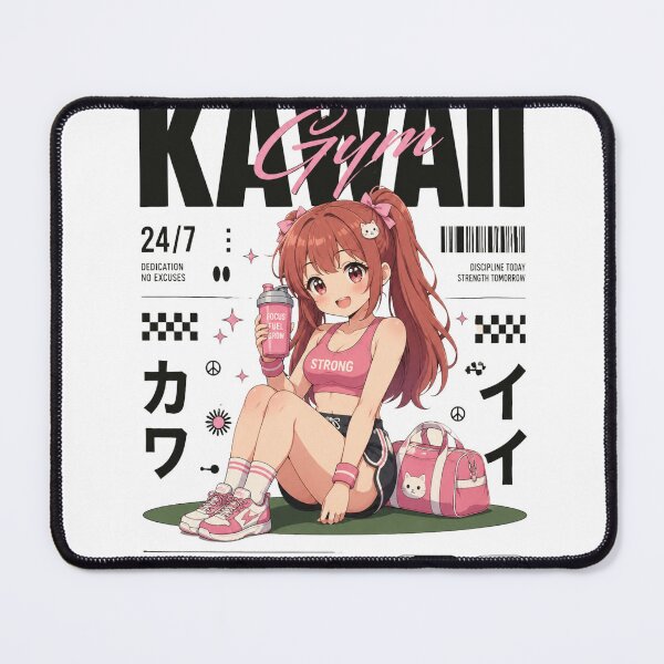 Item preview, Kawaii Gym Anime Girl Japanese Fitness Streetwear Design designed and sold by Digistore1221.