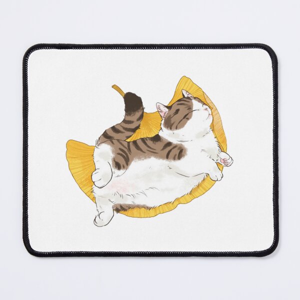 Item preview, Dragon Li Cat Sleep On A Leaf Cute Whimsical Yellow Ginkgo Art designed and sold by Minranshop.