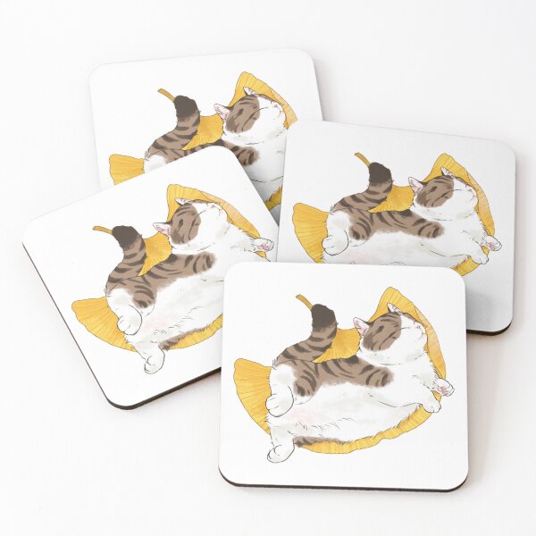 Item preview, Dragon Li Cat Sleep On A Leaf Cute Whimsical Yellow Ginkgo Art designed and sold by Minranshop.