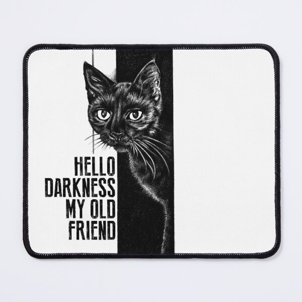 Item preview, Hello Darkness My Old Friend Black Cat Sketch V2 designed and sold by GritFX.