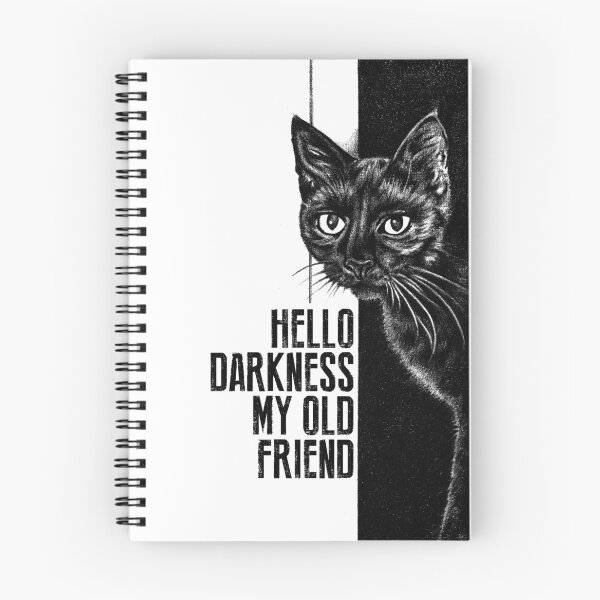 Item preview, Hello Darkness My Old Friend Black Cat Sketch V2 designed and sold by GritFX.