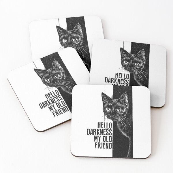 Item preview, Hello Darkness My Old Friend Black Cat Sketch V2 designed and sold by GritFX.