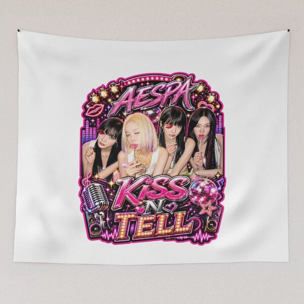 Item preview, aespa retro carnival night lights OT4 group visual poster designed and sold by Valereekmerch.