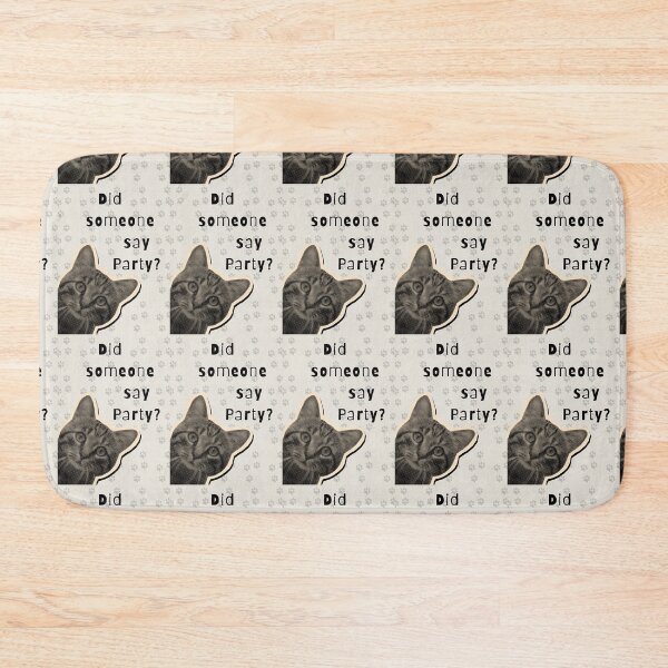 Item preview, Did Someone Say Party Halftone Cat Funny Animal Print designed and sold by Artemis & Woven Collective.