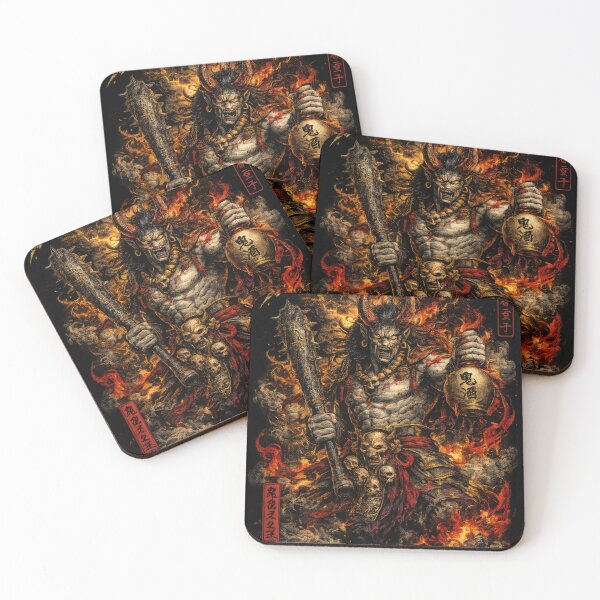 Item preview, SHUTEN DOJI - Japanese Oni Heavy Metal Art designed and sold by YamatoCatStudio.