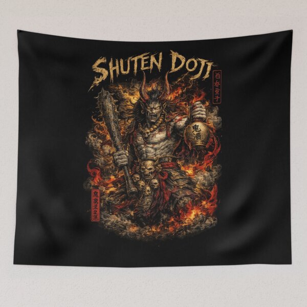 Item preview, SHUTEN DOJI - Japanese Oni Heavy Metal Art designed and sold by YamatoCatStudio.