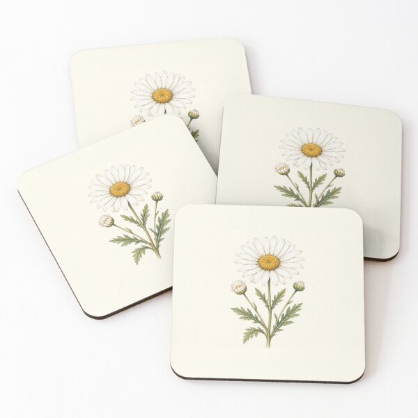 Item preview, White Daisy Botanical Illustration | Vintage Scientific Watercolor Wall Art designed and sold by PresMatPlays.