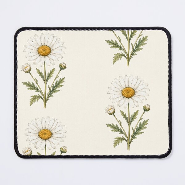 Item preview, White Daisy Botanical Illustration | Vintage Scientific Watercolor Wall Art designed and sold by PresMatPlays.