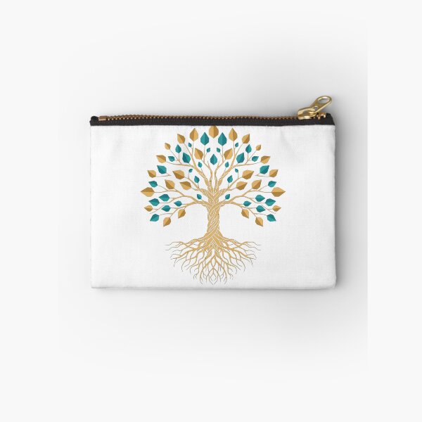 Item preview, Geometric Tree of Life Gold Teal Botanical Art designed and sold by Dzblack.
