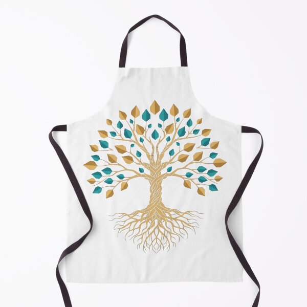 Item preview, Geometric Tree of Life Gold Teal Botanical Art designed and sold by Dzblack.