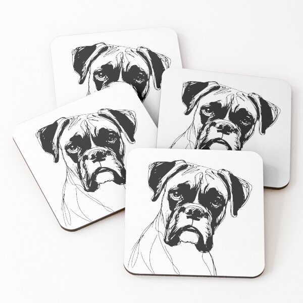 Item preview, Boxer Dog Scribble Portrait – Loyal and Lovable designed and sold by pixiedustpaint.