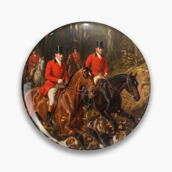 Item preview, #2/2 Forest Fox Hunting Sunbeams Classic Equestrian Oil Painting designed and sold by KiwiRider.