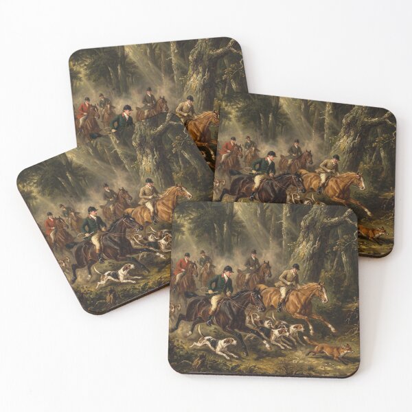 Item preview, #1/2 Forest Fox Hunting Sunbeams Classic Equestrian Oil Painting designed and sold by KiwiRider.
