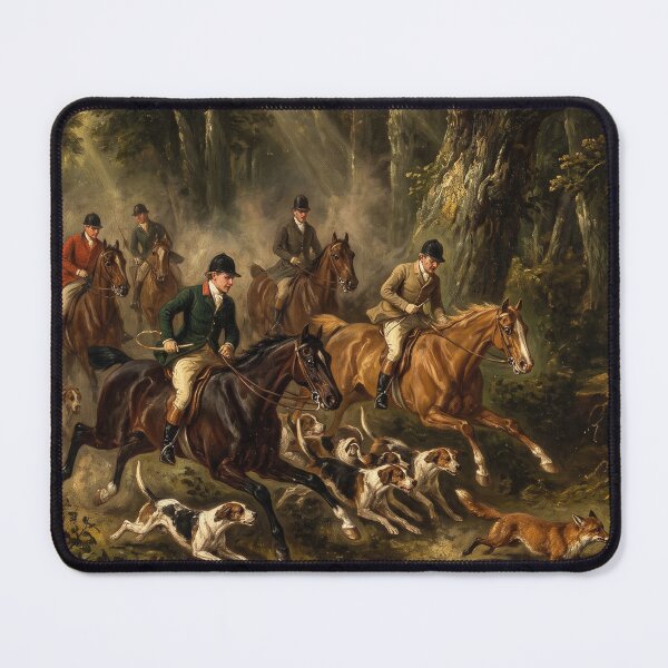 Item preview, #1/2 Forest Fox Hunting Sunbeams Classic Equestrian Oil Painting designed and sold by KiwiRider.