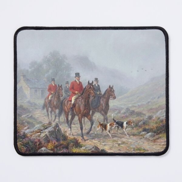 Item preview, Victorian Equestrian Fox Hunting Misty Mountain Oil Painting designed and sold by KiwiRider.