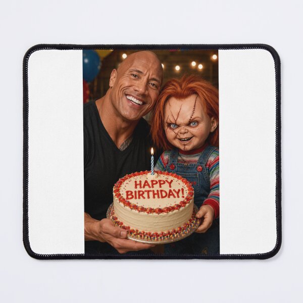 Item preview, Dwayne johnson the rock chucky horror movie film happy birthday funny meme memes parody designed and sold by CheeseBlueprint.