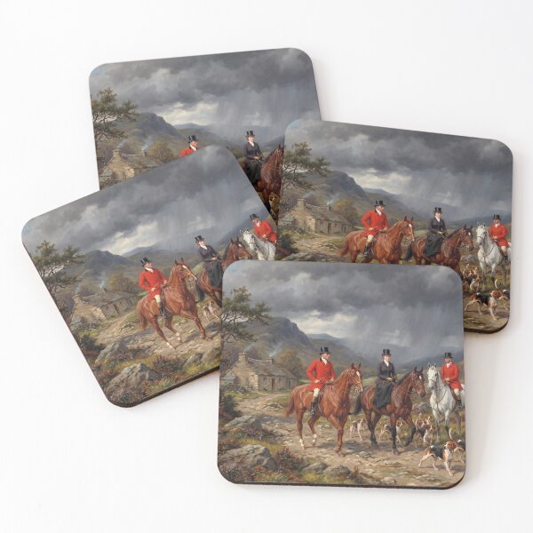 Item preview, Victorian Equestrian Fox Hunting Dramatic Storm Oil Painting designed and sold by KiwiRider.
