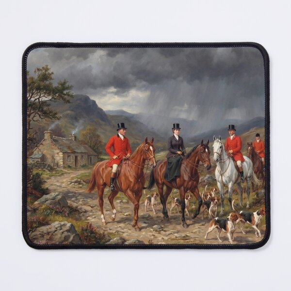 Item preview, Victorian Equestrian Fox Hunting Dramatic Storm Oil Painting designed and sold by KiwiRider.