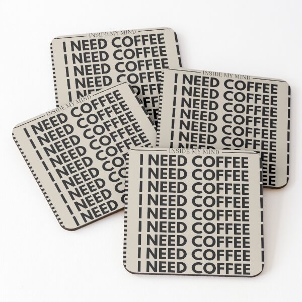 Item preview, Inside My Mind I Need Coffee Minimalist Modern Typography Print designed and sold by Artemis & Woven Collective.