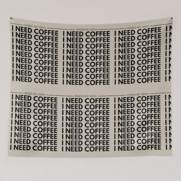 Item preview, Inside My Mind I Need Coffee Minimalist Modern Typography Print designed and sold by Artemis & Woven Collective.