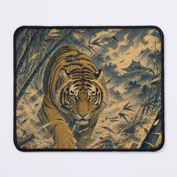 Item preview, Tiger in Snowy Bamboo Forest designed and sold by lavareva.