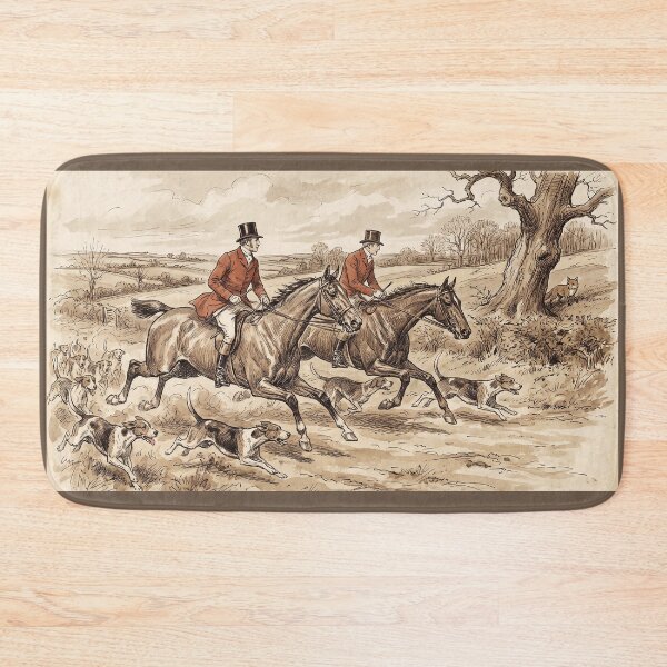 Item preview, Victorian Fox Hunting Vintage Equestrian Engraving Lithograph 1/1 designed and sold by KiwiRider.