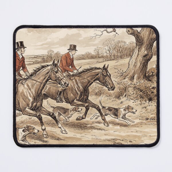Item preview, Victorian Fox Hunting Vintage Equestrian Engraving Lithograph 1/1 designed and sold by KiwiRider.