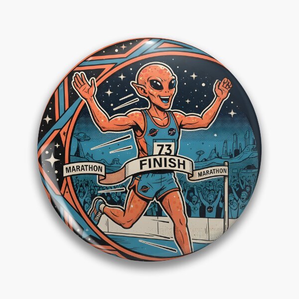 Item preview, Alien Marathon Runner Victory Lap Retro Sport Graphic designed and sold by DuckOddity.