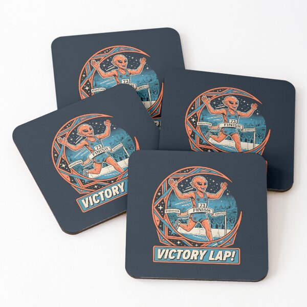 Item preview, Alien Marathon Runner Victory Lap Retro Sport Graphic designed and sold by DuckOddity.