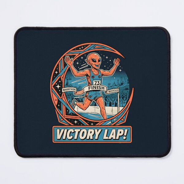 Item preview, Alien Marathon Runner Victory Lap Retro Sport Graphic designed and sold by DuckOddity.