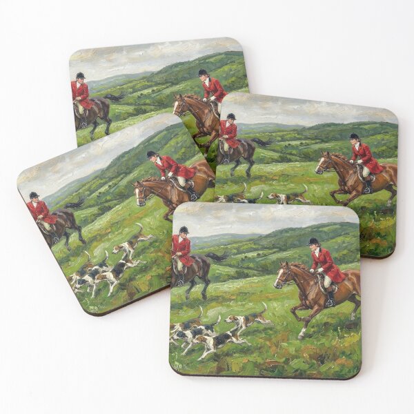 Item preview, Equestrian Horse Riding Fox Hunting Impasto Oil Painting designed and sold by KiwiRider.