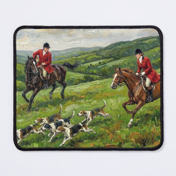 Item preview, Equestrian Horse Riding Fox Hunting Impasto Oil Painting designed and sold by KiwiRider.