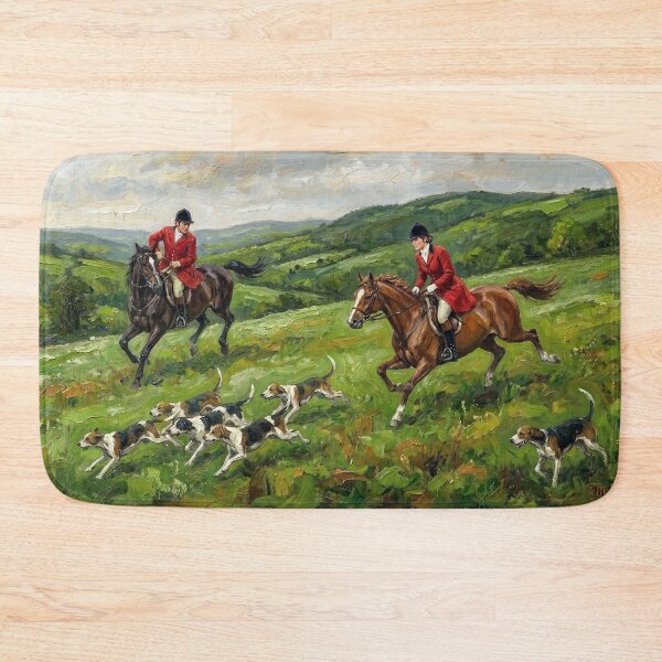 Item preview, Equestrian Horse Riding Fox Hunting Impasto Oil Painting designed and sold by KiwiRider.