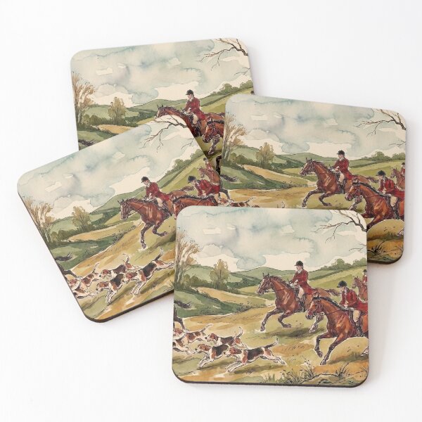 Item preview, Traditional Fox Hunting Equestrian Horse Riding Countryside Watercolor designed and sold by KiwiRider.
