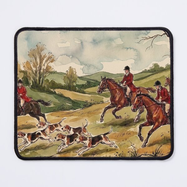 Item preview, Traditional Fox Hunting Equestrian Horse Riding Countryside Watercolor designed and sold by KiwiRider.