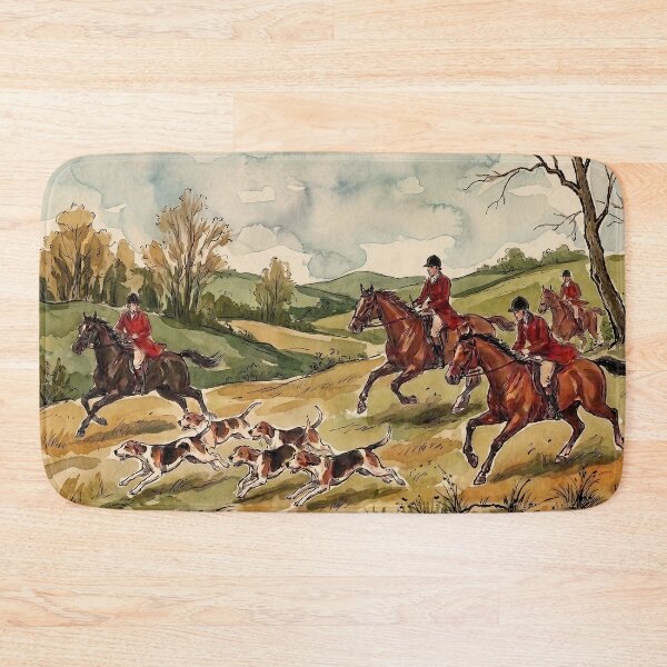 Item preview, Traditional Fox Hunting Equestrian Horse Riding Countryside Watercolor designed and sold by KiwiRider.